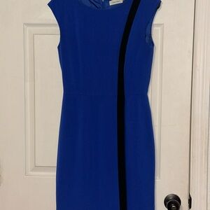 Calvin Klein Royal Blue Mini Dress with Black Accent
